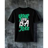 Comvicho Your Life Is Joke Grafiti Baskılı Oversize Tişört - XL - Siyah