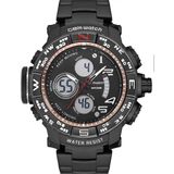 Comwatch Erkek Analog & Dijital Spor Kol Saati Çelik Kasa Çelik Kordon Su Geçirmez Çok Fonksiyonlu Model - Tek Ebat