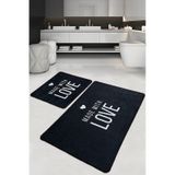 Con Amore Banyo Halısı Djt 2 Li Set Beyaz - Siyah