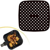 Cona Home Buffer® Siyah Isıya Dayanıklı Yıkanılabilir Silikon Fırın ve Airfryer Kare Model Pişirme Matı 21,5 cm