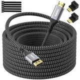Conable 4K DisplayPort HDMI Kablosu 20FT, 4K@60Hz HDR, HDMI Kablosu UHD Dönüştürücü, Tek Yönlü Örgülü Kablo, HDTV, Monitör, Projektör için 4K@60Hz 2K@120Hz 1080P Desteği