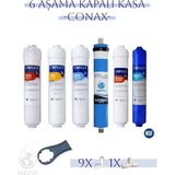 Conax 6 Aşamalı Kapalı Kasa Su Arıtma Cihazı Filtre Seti Kolay Montaj ve Uzun Ömürlü