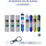 Conax 8 Aşama Açık Kasa Su Arıtma Sistemi Uyumlu 80 Gpd Membran Filtre Seti