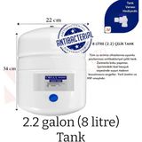 Conax 8 Lt Antibakteriyel Paslanmaz Çelik Su Arıtma Tankı Kolay Montaj ve Tüm Cihazlarla Uyumlu