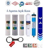 Conax Tüm Açık Kasalar İçin 5 Aşamalı Filtre Takımı, 80 GPD Membranlı, Anahtar Hediyeli