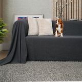 CONCEPT Koltuk Örtüsü Şönil Kaymaz Çift Taraflı Çekyat Örtüsü Koltuk Şalı 175x300 - ANTRASİT