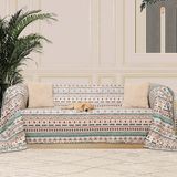 Concept Softmicro Boho Etnik Desenli Mikrofiber Koltuk Örtüsü ve Şalı, Kaymaz Turkuaz 180X300 cm