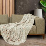 Concept Softmicro Boho Etnik Desenli Mikrofiber Koltuk Örtüsü ve Tv Battaniyesi, Koltuk Şalı, Kaymaz Bej 130X180 cm - 301 - Siyah - Option-1