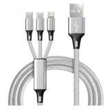 Concord 2.4 A 120 cm 3 Çıkışlı Mikro Usb Lightning Type-C Kablo