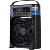 Concord Air Cooler Fan - Sulu Taşınabilir Mini Klima ve Hava Soğutucu, 3 Kademeli Türbin Vantilatör, 7 Renkli LED Işıklı ve Zamanlayıcılı Nemlendirici Masa Fanı (Siyah)