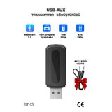Concord Bt-13 Bluetooth Usb/Aux 3.5mm Kablosuz Stereo Ses Müzik Alıcısı Oto Bluetooth Araç Kiti Adaptör
