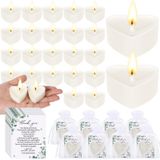 Conelist 54 Set Mum Düğün Hediyeleri Misafirler için 54 Kalp Şekilli Çay Işık Mumları Soywax Tealight Mumlar 54 Teşekkür Kartları Düğün Hatıra Eşyası Konuklar için Hediyeler Düğün Parti Favor