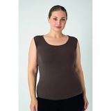 Confeo Kadın Battal Modal Geniş Askılı Atlet C801-028 - Kahve - 5XL
