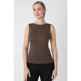Confeo Kadın Modal Kayık Yaka Body C801-029 - Kahve - S