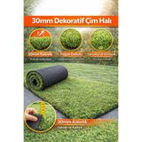 Confetti Çim Halı 30mm Sri Lanka - En: 400cm Düz Yeşil Bahçe Balkon Yapay Çim