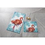 Confetti Flamingo 57x100-50x57 cm Turkuaz Banyo Halısı