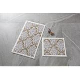 Confetti Ornamental 57x100-50x57 cm Bej Banyo Halısı