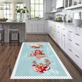 Confidence Home Dijital Baskı Yıkanabilir Kaymaz Taban Mutfak Halısı - 100 x 200 cm - Turkuaz