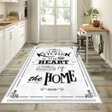Confidence Home Dijital Baskı Yıkanabilir Kaymaz Taban Mutfak Halısı - 100 x 250 cm - Beyaz