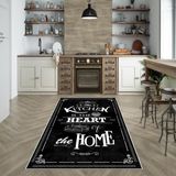 Confidence Home Dijital Baskı Yıkanabilir Kaymaz Taban Mutfak Halısı - 120 x 350 cm - Siyah