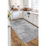 Confidence Home Makinede Yıkanabilir Kaymaz Taban Leke Tutmaz Gri Mutfak Halısı Salon Halısı Ve Yolluk