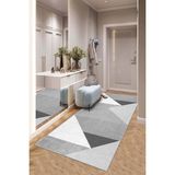 Confidence Home Makinede Yıkanabilir Kaymaz Taban Leke Tutmaz Modernkesme Yolluk Mutfak Yolluk Halı Yolluk - 100 x 200 cm - Gri