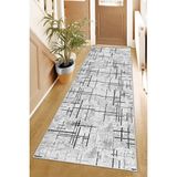 Confidence Home Makinede Yıkanabilir Kaymaz Taban Leke Tutmaz Modernkesme Yolluk Mutfak Yolluk Halı Yolluk - 120 x 180 cm - Gri