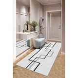 Confidence Home Makinede Yıkanabilir Kaymaz Taban Leke Tutmaz Modernkesme Yolluk Mutfak Yolluk Halı Yolluk - 60 x 300 cm - Gri