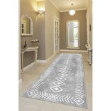 Confidence Home Makinede Yıkanabilir Kaymaz Taban Leke Tutmaz Modernkesme Yolluk Mutfak Yolluk Halı Yolluk - 80 x 350 cm - Gri
