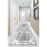 Confidence Home Makinede Yıkanabilir Kaymaz Taban Leke Tutmaz Modernkesme Yolluk Mutfak Yolluk Halı Yolluk - 80 x 450 cm - Gri