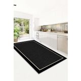 Confidence Home Makinede Yıkanabilir Kaymaz Taban Leke Tutmaz Siyah Mutfak Halısı Salon Halısı Ve Yolluk