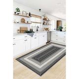 Confidence Home Yıkanabilir Kaymaz Leke Tutmaz Salon Halısı Mutfak Halısı Koridor Halısı Yolluk ve Paspas - 100 x 350 cm - Siyah