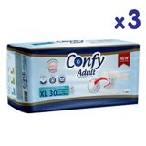 Confy Adult 30'lu 3 Paket Extra Large Yetişkin Bezi
