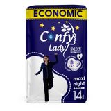 Confy Lady Maxi Gece 6 Damlalı 14 Adet Hijyenik Ped