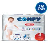 Confy Premium No:4 Maxi 210 Adet Külot Bebek Bezi