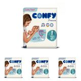 Confy Premium Yenidoğan Bebek Bezi 1 Numara | 2-5 kg | 70 Adet | Ekonomik Paket (4 paketi)