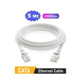 Conigitar Cat6 İnternet Kablosu Ethernet Cable Utp Patch Kablo High Speed Açık Gri Renk (5 Metre)