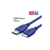 Conigitar USB 3.0 Taşınabilir HDD Harddisk Hard Disk Kablosu (1 Mt Mavi) Micro USB -B / Hızlı Veri Aktarır