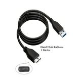 Conigitar USB 3.0 Taşınabilir HDD Harddisk Hard Disk Kablosu (1 Mt Siyah) Micro USB -B / Hızlı Veri Aktarır