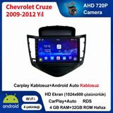 Conio Chevrolet Cruze 2009-2012 Yıl Uyumlu 9 Inç uyumlu 4GB Ram 32GB Rom Hafıza Android Kablosuz Carplay Navigasyon Multimedya Ekran Hediye görüş kamerası Hediye Çerçevesi - Siyah
