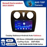 Conio Dacia Sandero 2013-2020 Yıl Android Multimedya 9inç Ekran 4gb Ram 64GB Hafıza Kablosuz Carplay Android Auto - Siyah