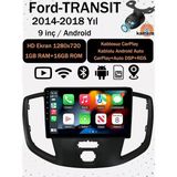 Conio Ford-Transıt 2014-2018YIL Android Kablosuz Carplay Navigasyon Multimedya 9 Inch Ekran 1 GB Ram 16 GB Rom - Siyah