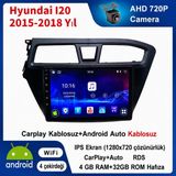 Conio Hyundai I20 2015-2018 Yıl uyumlu 4GB Ram 32GB Rom Hafıza Android Kablosuz Carplay Navigasyon Multimedya 9 Inç Ekran Hediye görüş kamerası Hediye Çerçevesi - Siyah