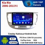 Conio Kia Rio 2006-2011Yıl uyumlu 4GB Ram 64GB Rom Hafıza Android Kablosuz Carplay Navigasyon Multimedya 9 Inç Ekran Hediye görüş kamerası Hediye Çerçevesi - Açık Gri