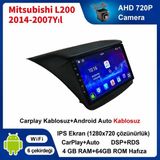 Conio Mitsubishi L200 2014-2007Yıl uyumlu 4GB Ram 64GB Rom Hafıza Android Kablosuz Carplay Navigasyon Multimedya 9 Inç Ekran Hediye görüş kamerası Hediye Çerçevesi - Siyah