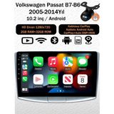 Conio Volkswagen Passat B6 B7 2005-2014 Uyumlu Android 14 IPS Navigasyon Multimedya Tesla Ekran Kablosuz Apple Carplay Android Auto Bluetooth Wifi Gps Geri Görüş Kameralı - 2GB RAM+32GB ROM - Siyah