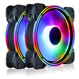 Conisy Rainbow Serisi 120 mm Kasa Fanı Bilgisayar Kasası için Süper Sessiz Verimli RGB LED PC Soğutma Fanı - İkili Paket (Renkli)