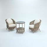 Conjunto Rattan Dedikodu Balkon Bahçe Takımı | 2+1 | Rehome bej