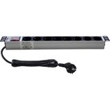 Connect 19" 1u 8'li Schuko Soketli On/off Anahtarlı Alüminyum Rack Kabin Grup Prizi Pdu
