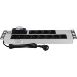 Connect 19" 2u 12'li Schuko Soketli Otomatik Sigorta Korumalı Alüminyum Rack Kabin Grup Prizi Pdu